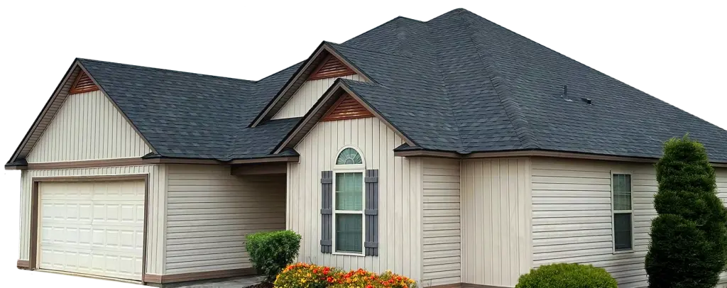 House with new roof installed by MVW Roofing
